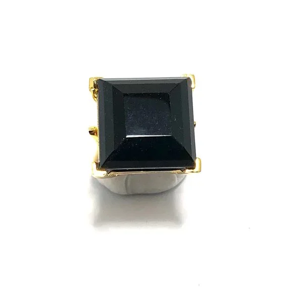 KENNETH JAY LANE, CLEAR CRYSTAL SQUARE STATEMENT RING - Picture 5 of 13